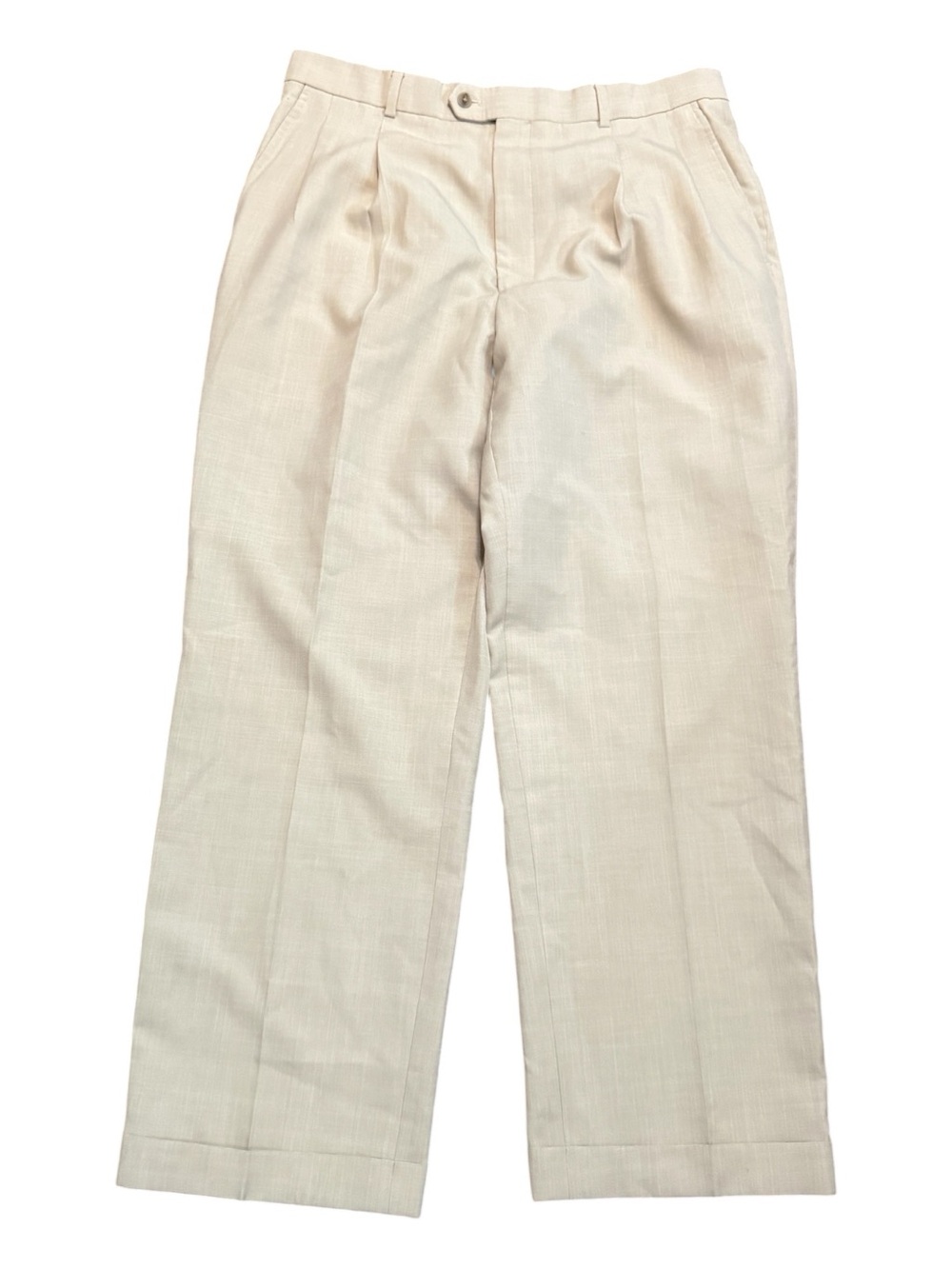 Stafford Mens Dress Pants 36x30 Tan Pleated Front Business Casual Trousers